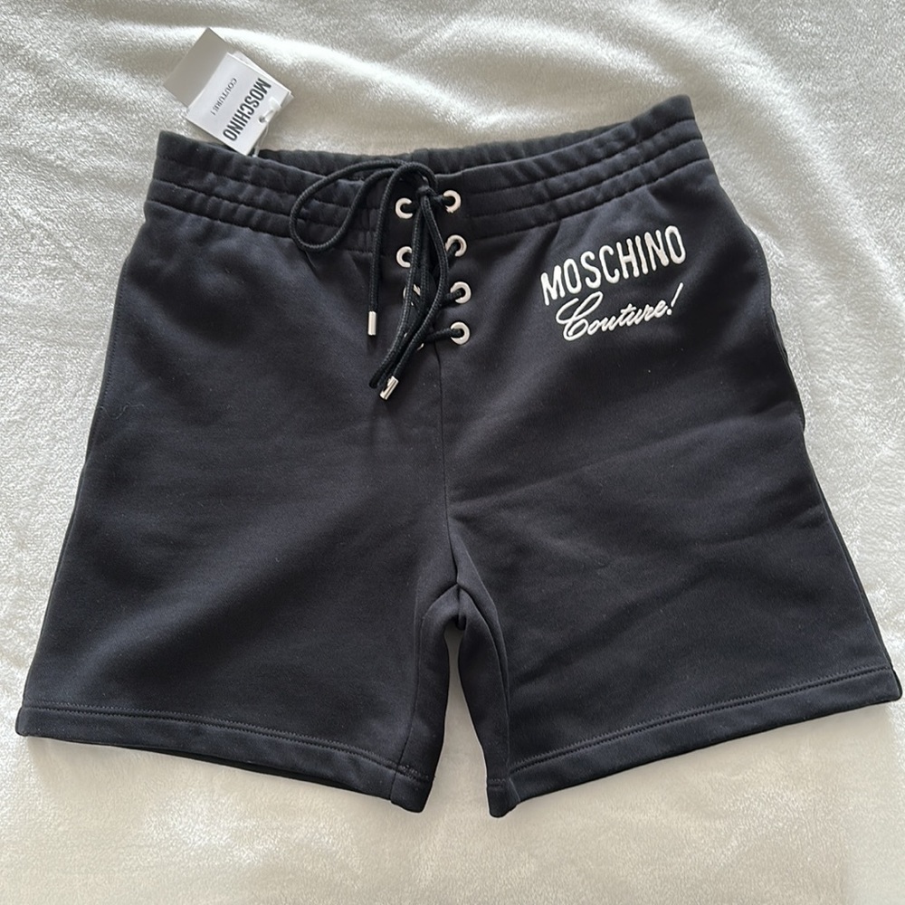 MOSCHINO Couture track shorts black size Small US 4 NEW WITH TAGS